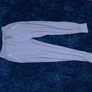 Tan super soft joggers with gold side zippers